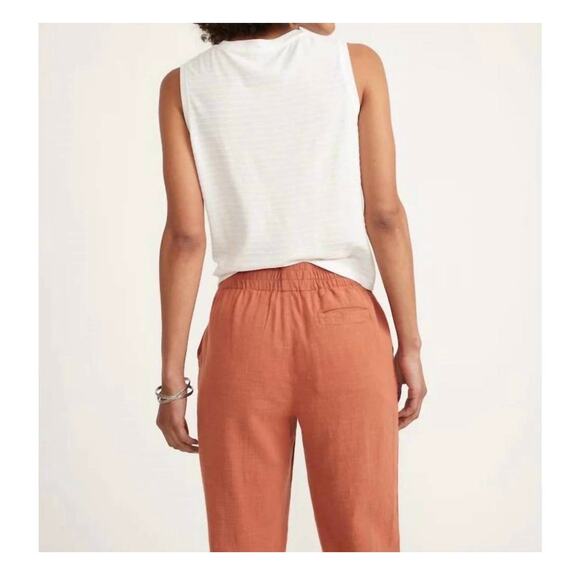 Marine Layer Elle Relaxed Crop Pants Size Medium Rust Orange Preppy Minimalist - Picture 13 of 13